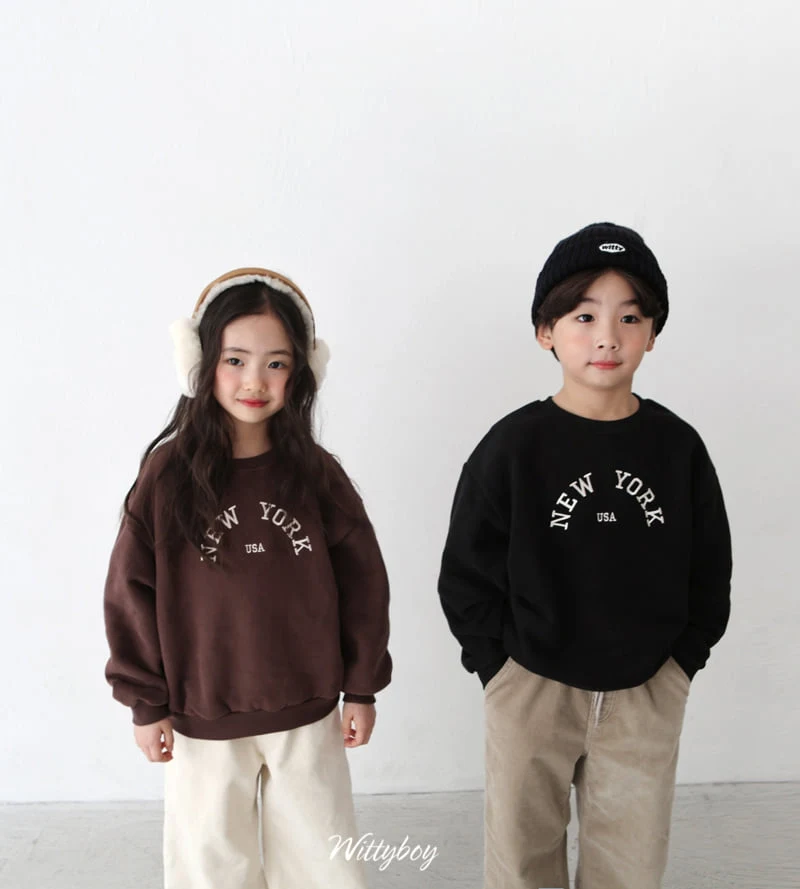 Witty Boy - Korean Children Fashion - #kidsstore - New York Sweatshirt