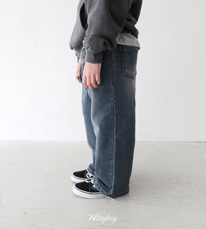Witty Boy - Korean Children Fashion - #kidzfashiontrend - Signature Span Bonding Denim Pants - 6