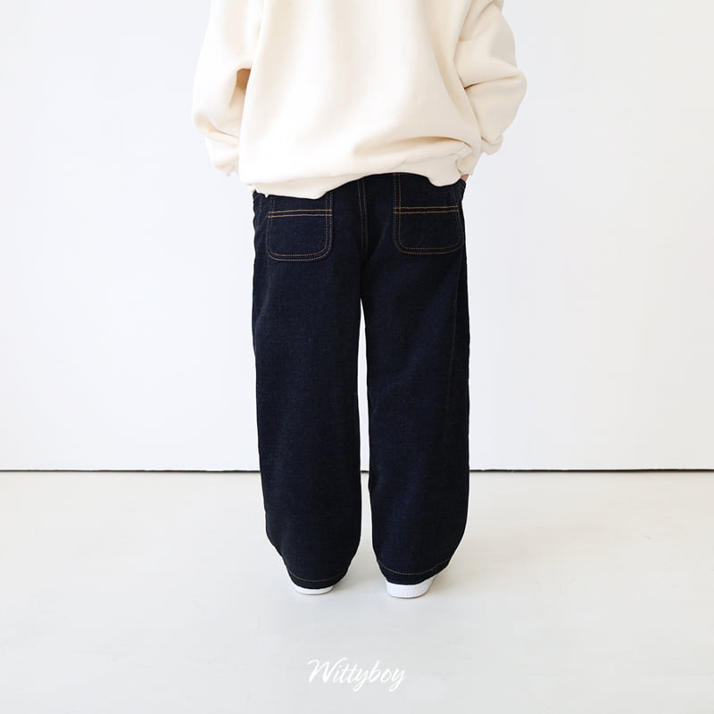 Witty Boy - Korean Children Fashion - #kidzfashiontrend - Rich Velour Denim Pants