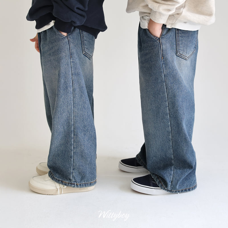 Witty Boy - Korean Children Fashion - #littlefashionista - Winter Old School Denim Pants - 5