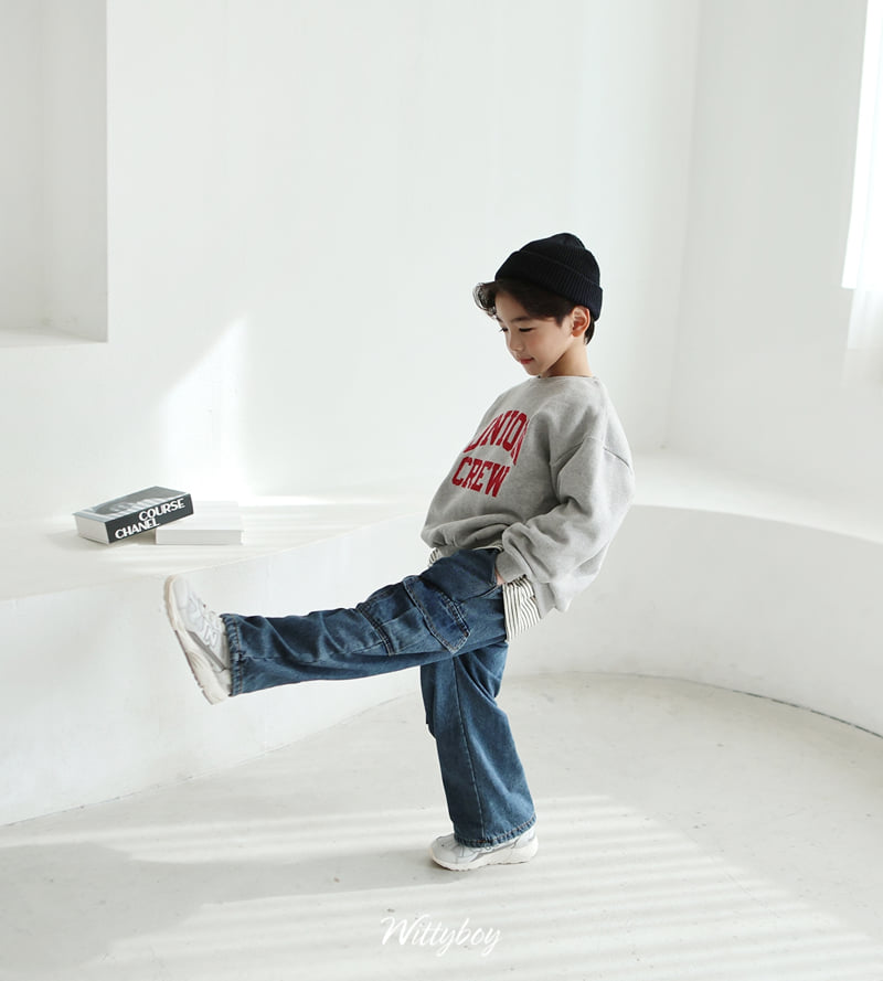 Witty Boy - Korean Children Fashion - #Kfashion4kids - Natural Cargo Bonding Denim Pants - 4