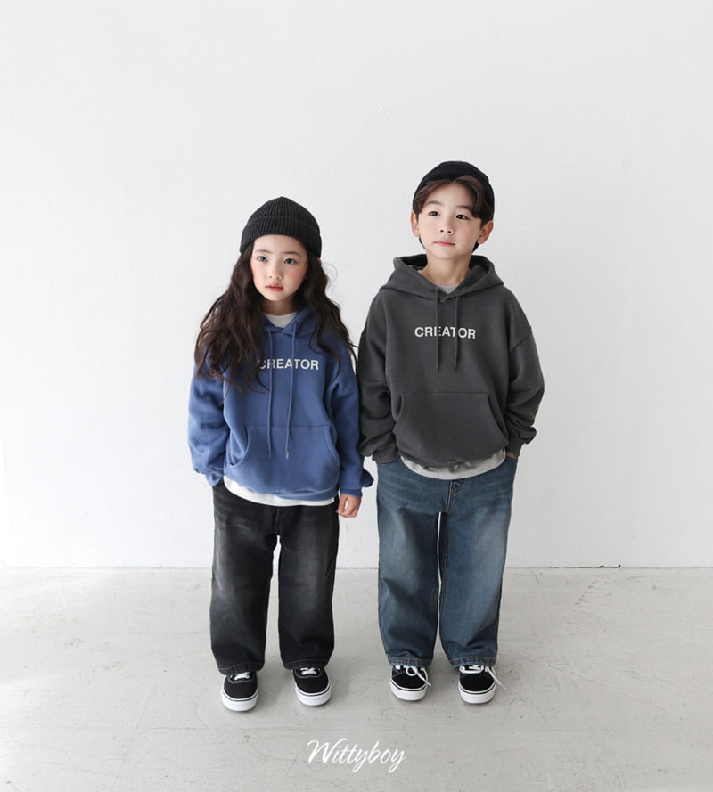 Witty Boy - Korean Children Fashion - #littlefashionista - Signature Span Bonding Denim Pants - 8
