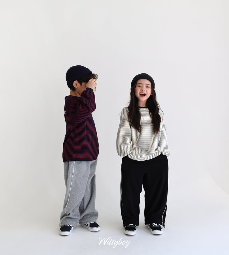 Witty Boy - Korean Children Fashion - #magicofchildhood - Line Fleece Pants - 3