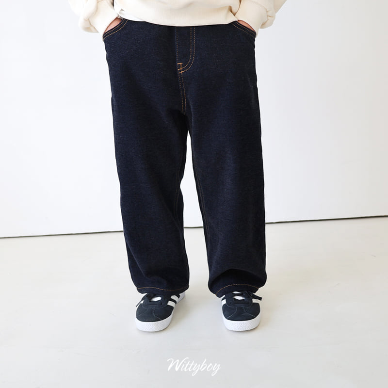 Witty Boy - Korean Children Fashion - #littlefashionista - Rich Velour Denim Pants - 4