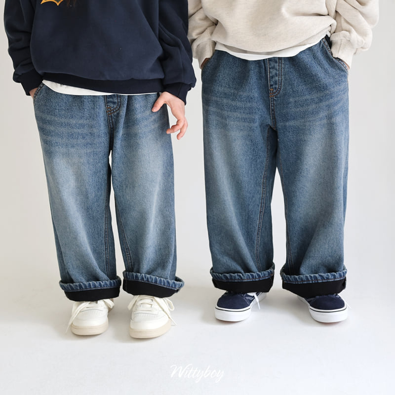 Witty Boy - Korean Children Fashion - #prettylittlegirls - Winter Old School Denim Pants - 8