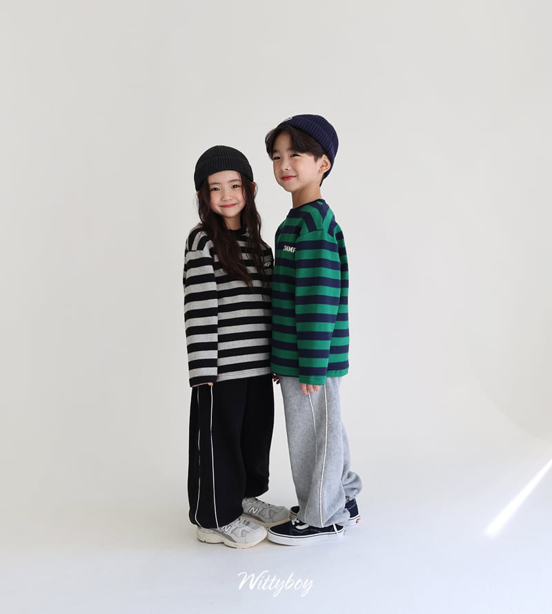 Witty Boy - Korean Children Fashion - #prettylittlegirls - Line Fleece Pants - 5
