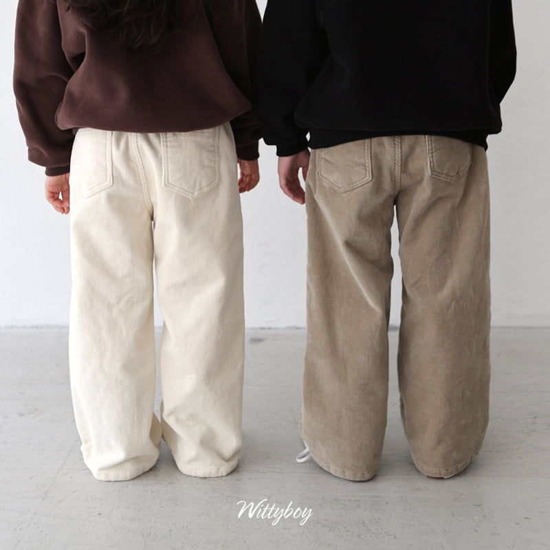 Witty Boy - Korean Children Fashion - #prettylittlegirls - Creamy Corduroy Pants - 8