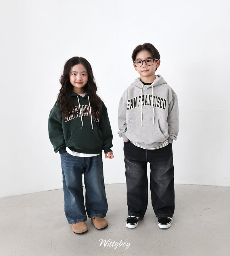 Witty Boy - Korean Children Fashion - #todddlerfashion - Signature Span Bonding Denim Pants - 12