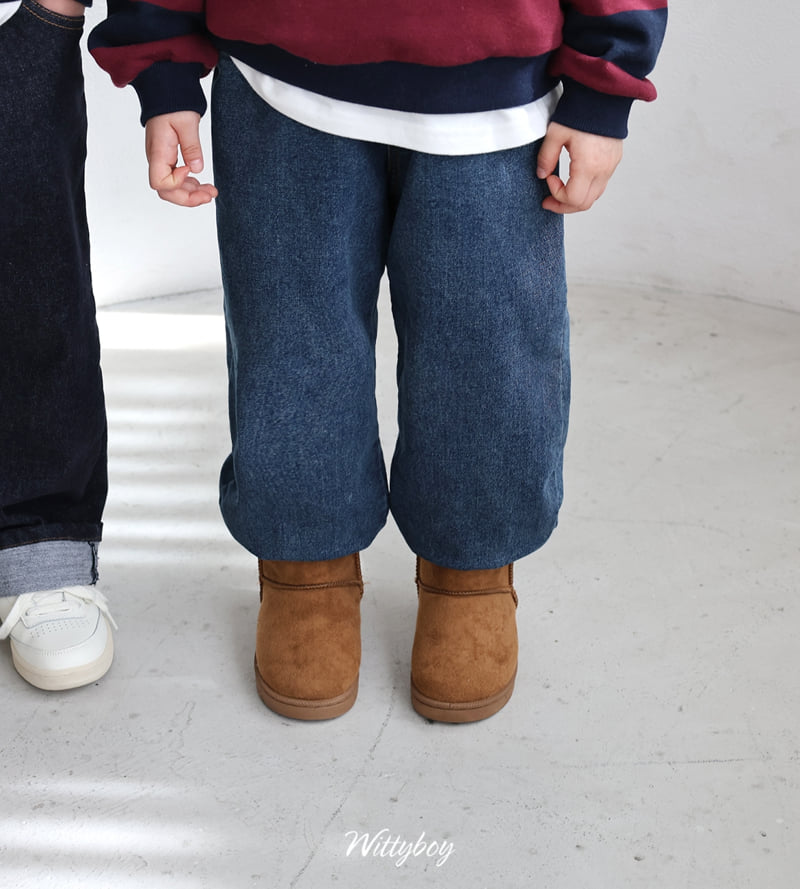 Witty Boy - Korean Children Fashion - #todddlerfashion - Wannabe Bonding Denim Jogger Pants