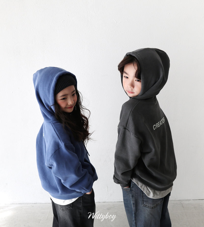 Witty Boy - Korean Children Fashion - #toddlerclothing - Creator Hoodie - 12