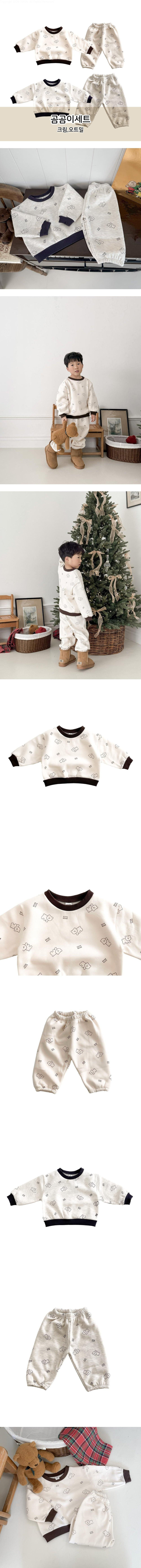 Woodie - Korean Children Fashion - #fashionkids - Bear Top Bottom Set - 2
