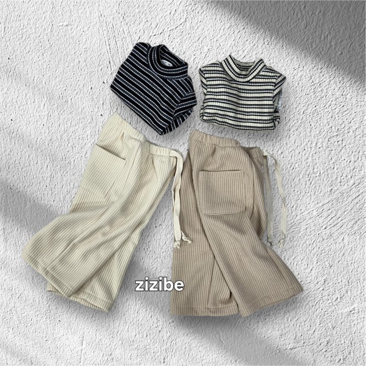Zizibe - Korean Baby Fashion - #babyoutfit - Rib Wide Pants - 5