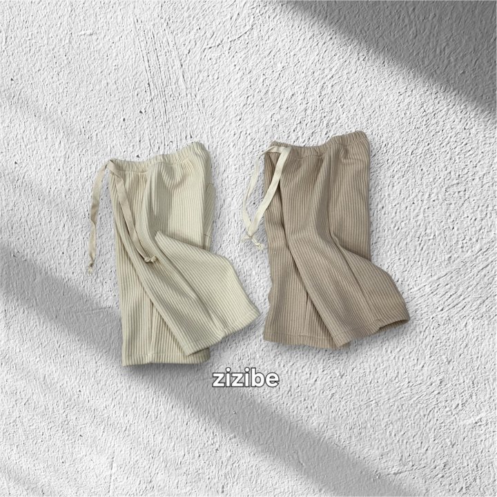 Zizibe - Korean Baby Fashion - #babyoutfit - Rib Wide Pants - 6