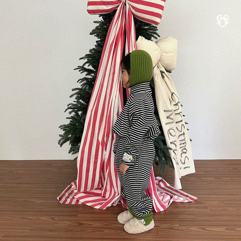 go;u - Korean Children Fashion - #childrensboutique - Stripe Set (Junior) - 3