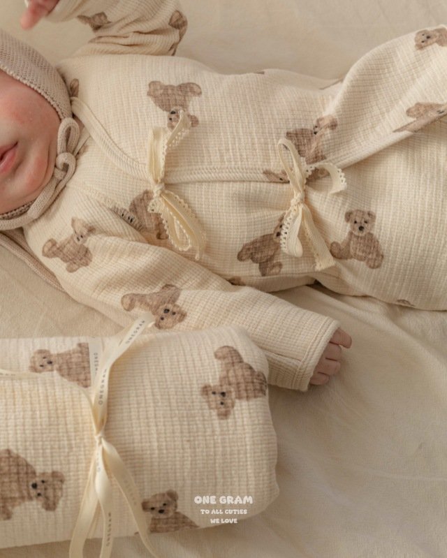 1 Gram - Korean Baby Fashion - #babyboutiqueclothing - Bobo Newborn Gown - 12