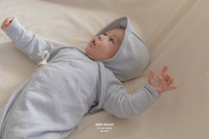 1 Gram - Korean Baby Fashion - #babyfashion - Lauren Pincord Newborn Suit - 7