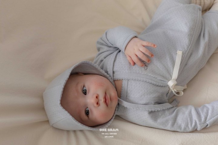 1 Gram - Korean Baby Fashion - #babygirlfashion - Lauren Pincord Newborn Suit - 9