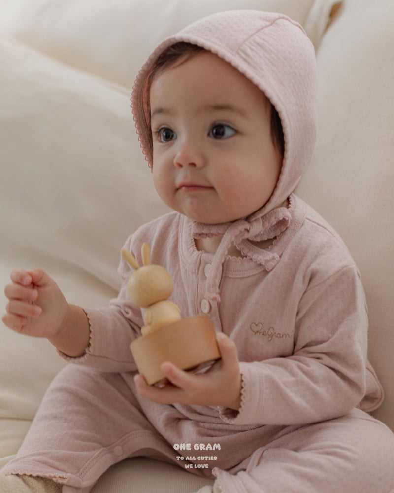 1 Gram - Korean Baby Fashion - #babyootd - Lauren Pincord Bonnet - 11