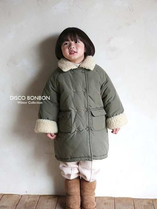 Long Padded Jacket (Khaki) Long Padded Jacket (Khaki)