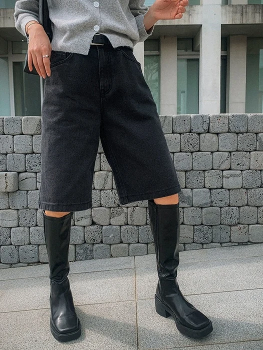 339 Black Denim Bermuda Pants 339 Black Denim Bermuda Pants