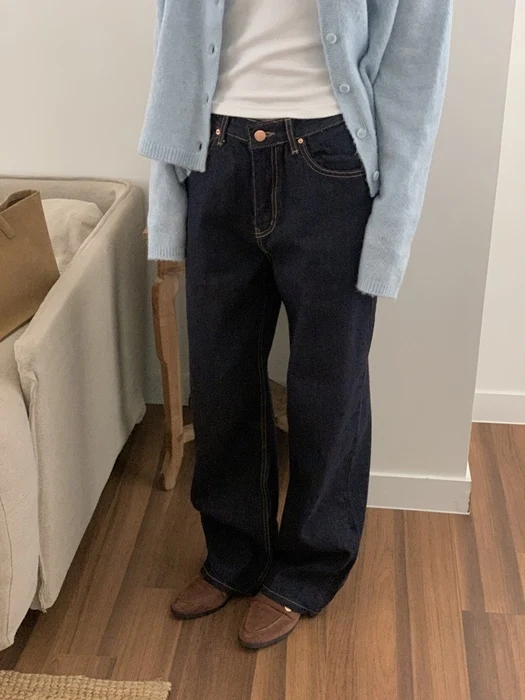 903 Fleece Non Fade Wide Denim Pants 903 Fleece Non Fade Wide Denim Pants