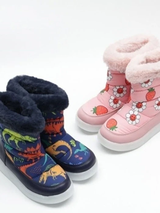 Happy Girl Strawberry Dino LED Snow Boots