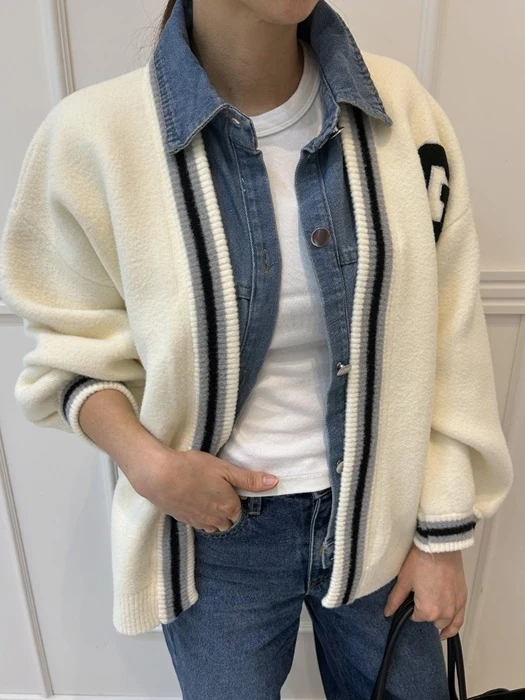 Blue Contrast Knit Jumper Blue Contrast Knit Jumper