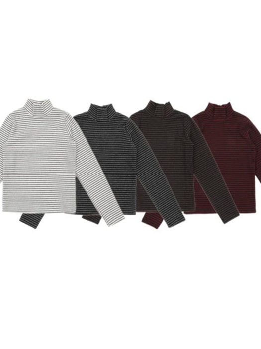 Striped Fleece Turtleneck Tee Striped Fleece Turtleneck Tee
