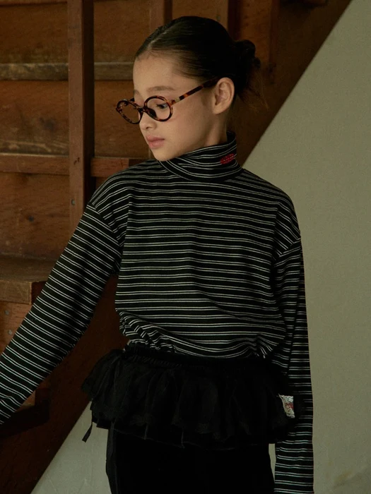 Candy Loose Stripe Turtleneck Tee Candy Loose Stripe Turtleneck Tee