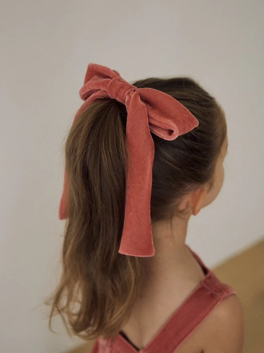 Mary Velvet Ribbon Pin (Pink)