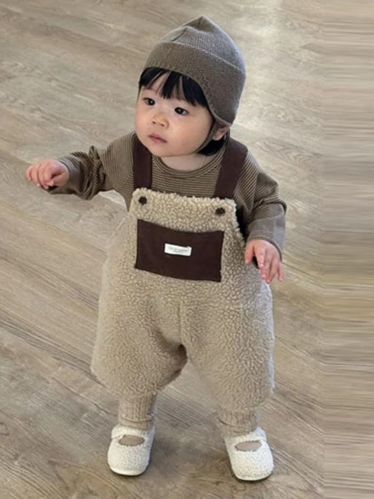 Mocha Boa Overalls Suit Mocha Boa Overalls Suit