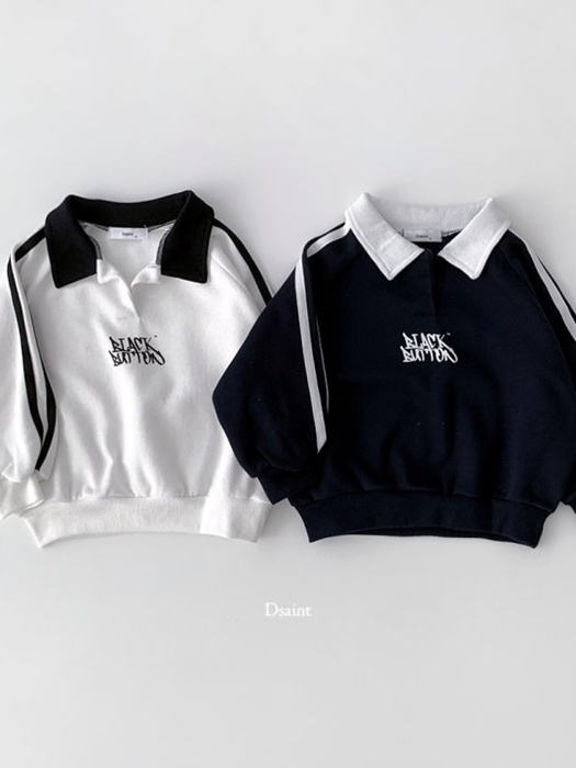 Double Line Collar Black Button Fleece Sweatshirt Double Line Collar Black Button Fleece Sweatshirt