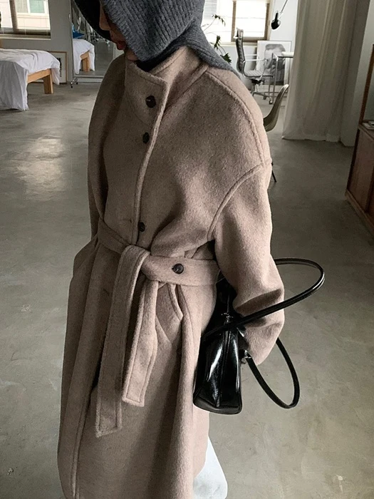 High Neck Wool Coat