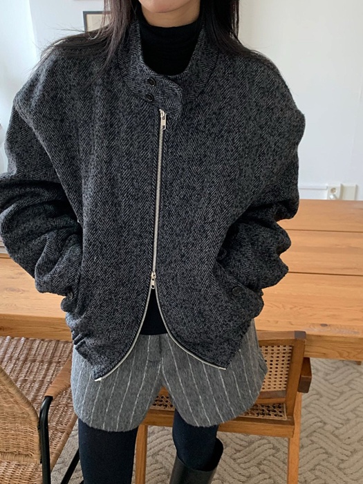 Wool Herringbone Blouson Wool Herringbone Blouson