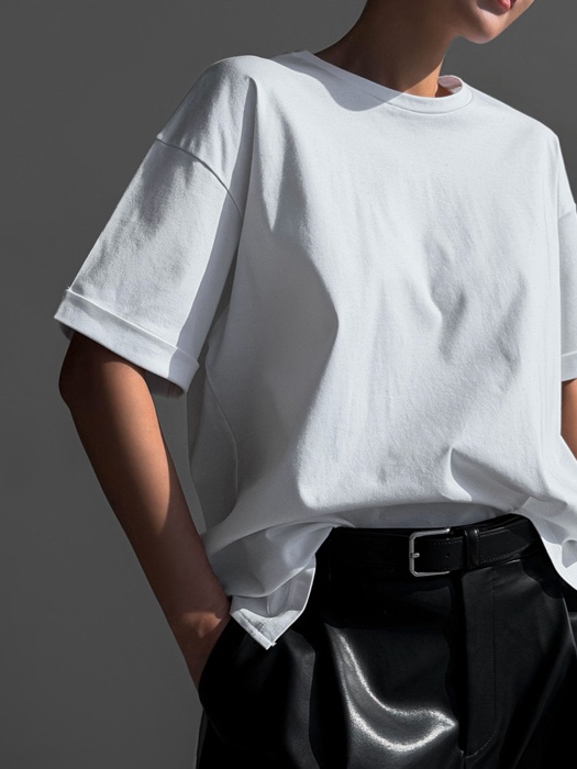 Premium Cotton Roll-Up Tee Premium Cotton Roll-Up Tee