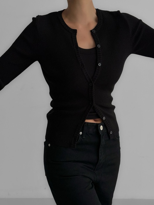 Ribbed Button Down Knit Cardigan Ribbed Button Down Knit Cardigan