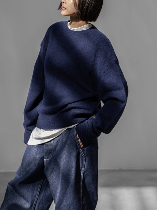 Double Knitting Shoulder Detail Round Neck Knit Double Knitting Shoulder Detail Round Neck Knit