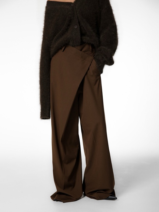 Asymmetric Pintuck Wide Maxi Trousers Asymmetric Pintuck Wide Maxi Trousers
