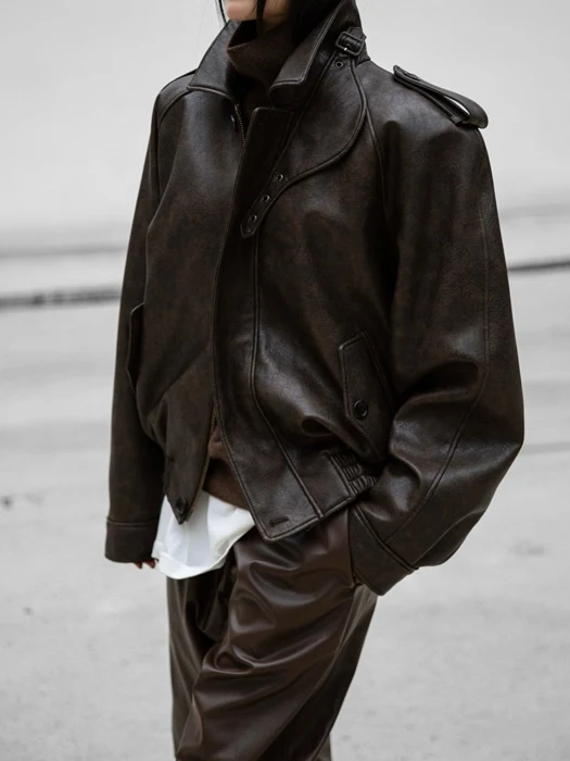 Oversized Vegan Button Up Bomber Jacket Oversized Vegan Button Up Bomber Jacket