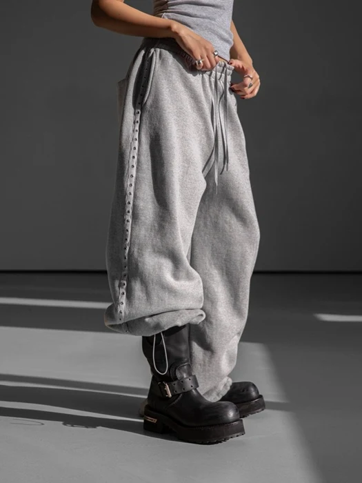 Oversized Eyelet Line Detail Sweat Wide Pants Oversized Eyelet Line Detail Sweat Wide Pants