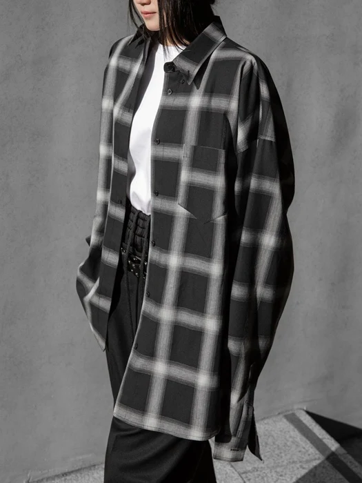 Oversized Plaid Check Button Down Shirt Oversized Plaid Check Button Down Shirt