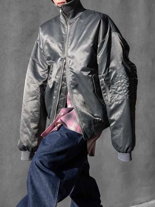 Oversized High Neck Padded Bomber Jacket Oversized High Neck Padded Bomber Jacket