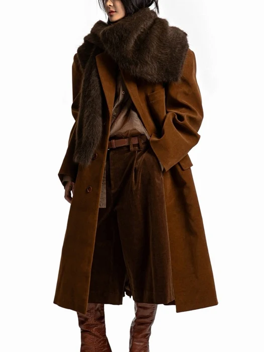 Oversized Hidden Button Single Dobby Coat Oversized Hidden Button Single Dobby Coat