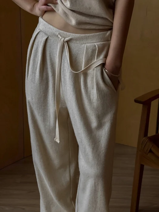 Wool Pintuck Lounge Trousers Wool Pintuck Lounge Trousers