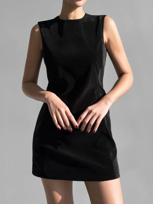 Classic Velvet Mini Sleeveless One-piece Classic Velvet Mini Sleeveless One-piece