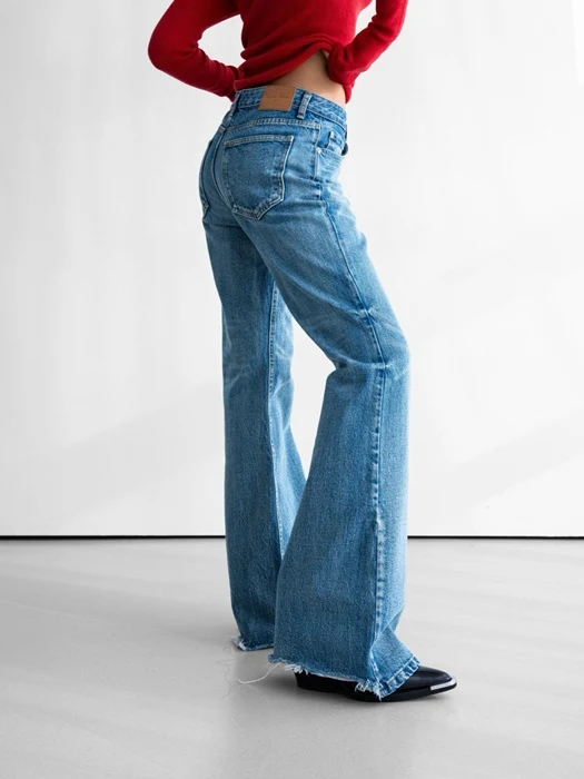 Classic Flared Denim Blue Jeans Classic Flared Denim Blue Jeans