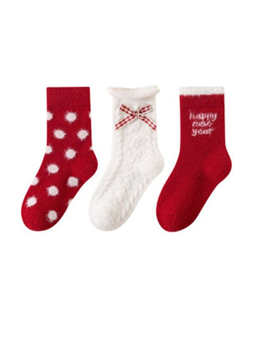 Smile Ribbon Dot Socks Set