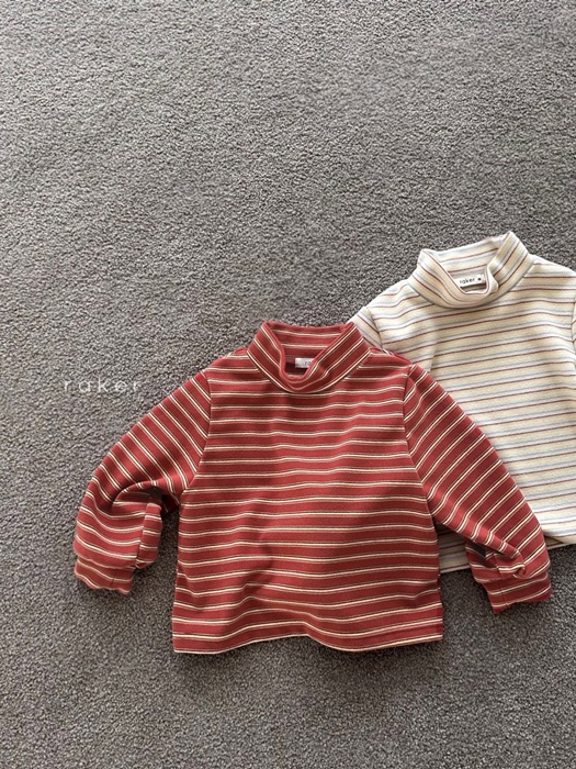 Three Stripe Mock Turtleneck Tee