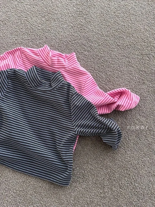 Tiny Stripe Mock Turtleneck Tee