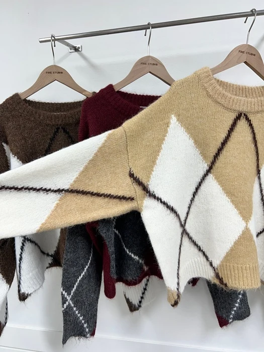 Argyle Loose Fit Knit